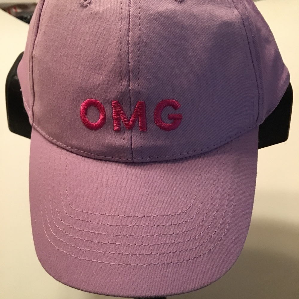 Pink OMG adjustable baseball style hat